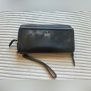 Kate Spade Black Leather Wristlet / Wallet